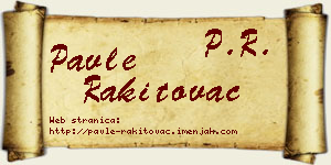Pavle Rakitovac vizit kartica